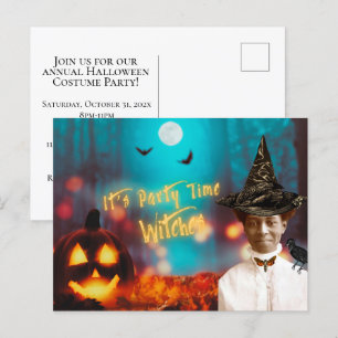 Vintage-Black-Witch-Halloween-Party Postkarte