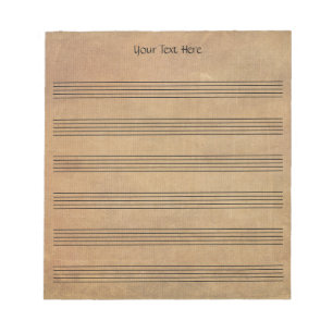Vintage Blank Sheet Music 6 Staves Notizblock