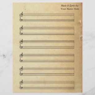 Vintage Blank Sheet Music Piano Staves