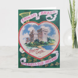 Vintage Blarney Castle St Patrick's Grußkarte Karte