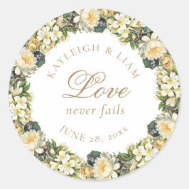 Vintage Bläserblütenhochzeit Runder Aufkleber