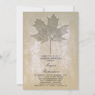 Vintage-Blatt-Baum romantische Brautparty Einladung