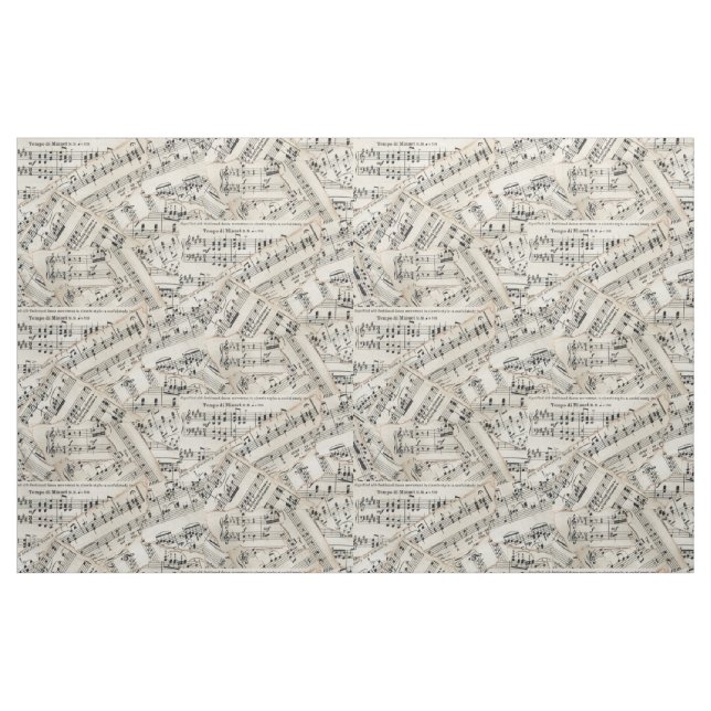 Vintage Blatt-Musik-Papier-Collage Stoff (Fat Quarter (45,7 x 55,9 cm))