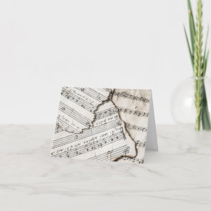 Vintage Blatt-Musiknoten Karte
