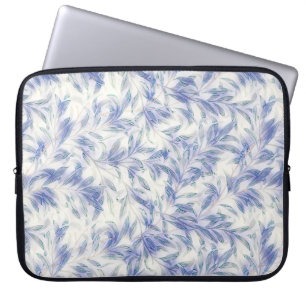 Vintage Blätter in blauem Laptop-Hülle-Cover Laptopschutzhülle