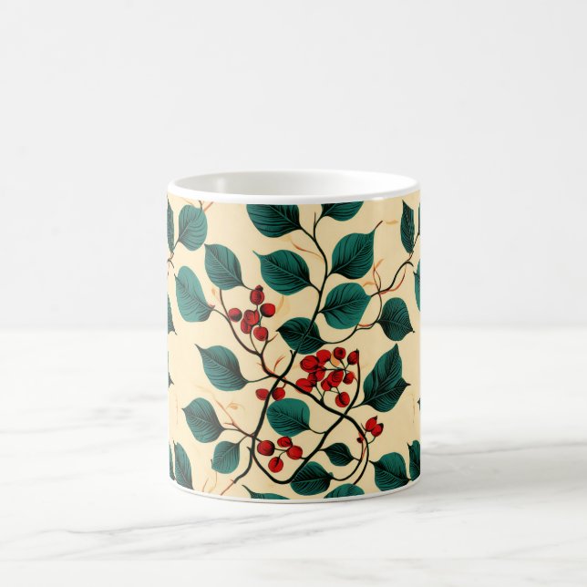 Vintage-Blattmuster-Mugge-Design Kaffeetasse (Mittel)