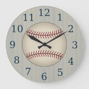 Vintage Blau Baseball Wanduhr Geschenk