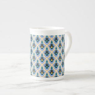 Vintage Blau Gelb Marokkanisch Arabische Maßwerk K Prozellantasse
