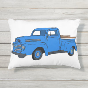 Vintage-Blau-LKW-Kissen Kissen Für Draußen