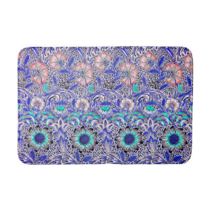 Vintage Blau rosa William Morris's Corncockle Badematte