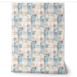 Vintage Blau & Rosafarben Malerisch Tapete