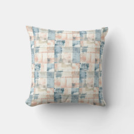 Vintage Blau & Rosé Malerei-Kissenhülle Kissen