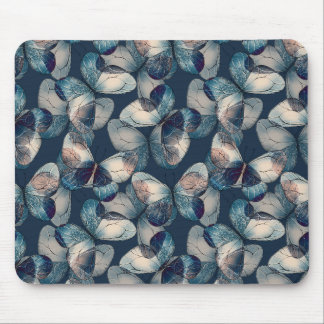 Vintage-Blau-Schmetterlingsmuster Mousepad