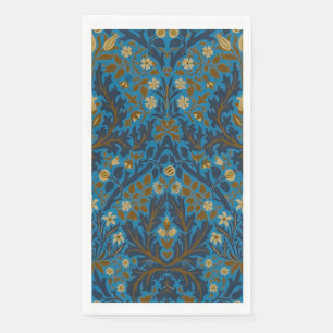Vintage Blau Türkis William Morris Herbstblumen Serviette
