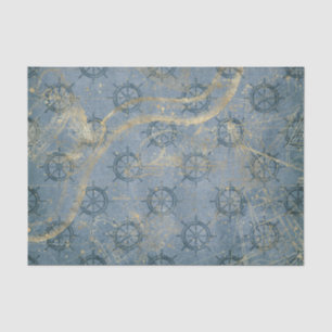 Vintage Blau und Gold Nautical Seidenpapier