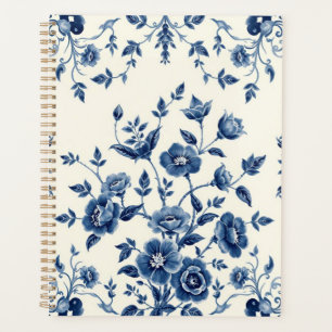 Vintage-Blau-Weiden-China-Druck Planer