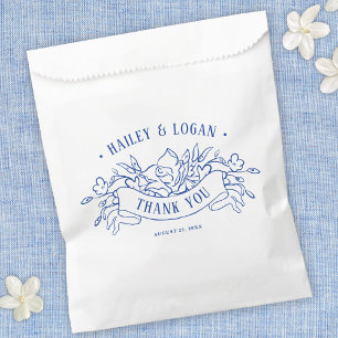 Vintage Blau & Weiß Florale Elegante Hochzeit Geschenktütchen