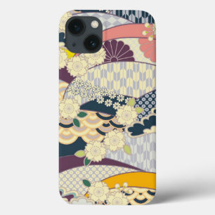 Vintage Blau Weiße Japanische Kimono Sakura Floral Case-Mate iPhone Hülle