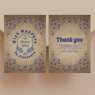 Vintage Blauapothecary Candle Dankeskarte