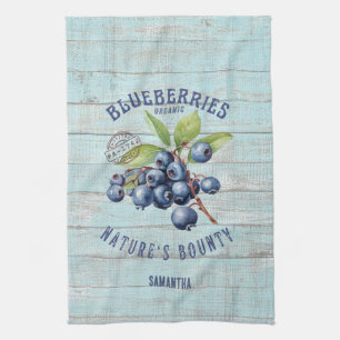 Vintage Blaubeere – Botanisches Obst  Geschirrtuch