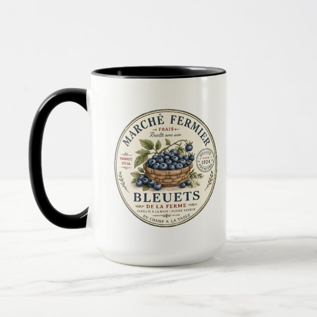 Vintage Blaubeeren Etikett Tasse (Links)