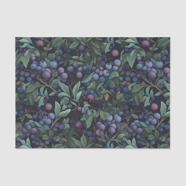 Vintage Blaubeeren Seidenpapier (Vorderseite)