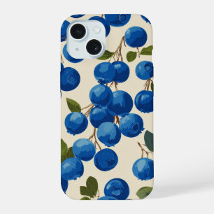 Vintage Blaubeerrebe Stylisch Chic Elegant iPhone 15 Hülle