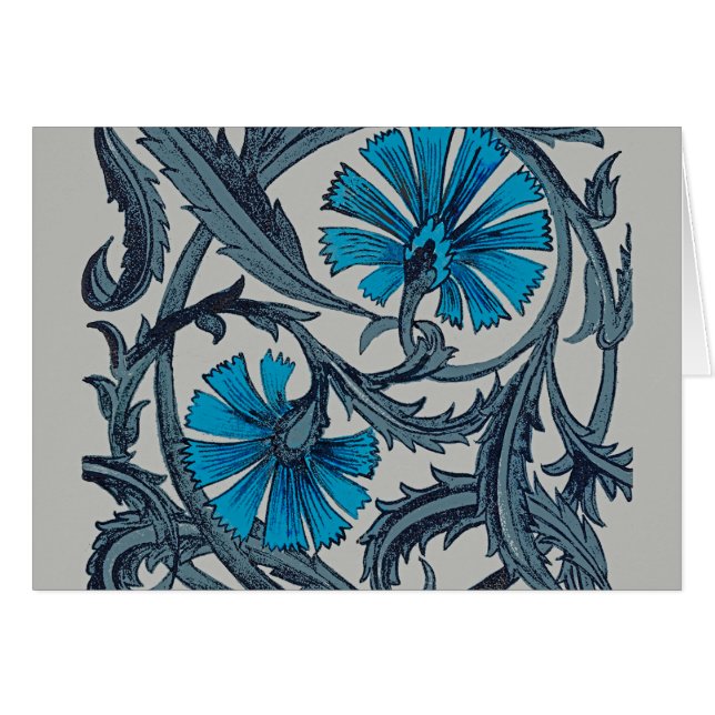 Vintage blaue antike Blume Kunsthandwerk rustikal (Vorderseite (Horizontal))