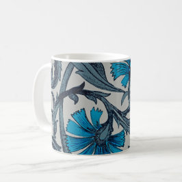 Vintage blaue antike Blume Kunsthandwerk rustikal Kaffeetasse