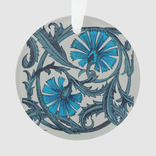 Vintage blaue antike Blume Kunsthandwerk rustikal Ornament