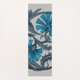 Vintage blaue antike Blume Kunsthandwerk rustikal Yogamatte