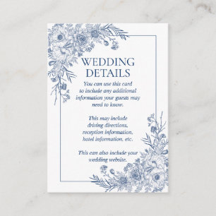 Vintage blaue Blumenstraube Begleitkarte
