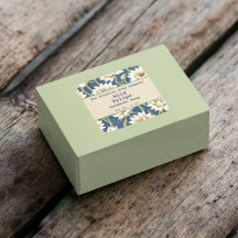 Vintage blaue Creme Blumenseife - Etikett 1