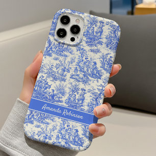 Vintage Blaue Französische Pastorale Toile de Jouy iPhone 16 Hülle