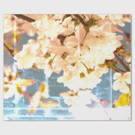 Vintage Blaue Frühlingsblüte Blume Geschenkpapier