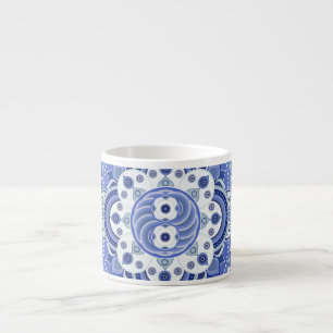 Vintage blaue geometrische, indische Dekoration. Espressotasse