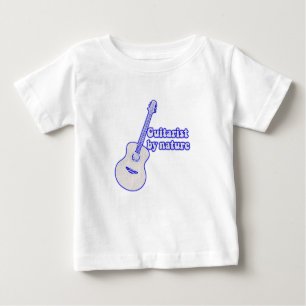 Vintage blaue Gitarre. Gitarrist von Natur aus Baby T-shirt