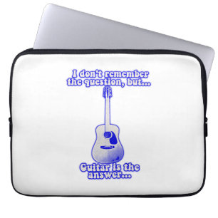 Vintage blaue Gitarre mit inspirierendem Zitat Laptopschutzhülle