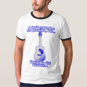 Vintage blaue Gitarre mit inspirierendem Zitat T-Shirt