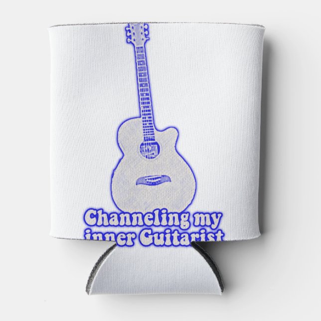 Vintage blaue Gitarre mit motivierend Zitat Dosenkühler (Vorderseite)