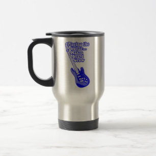 Vintage blaue Gitarre mit motivierenden Worten Reisebecher
