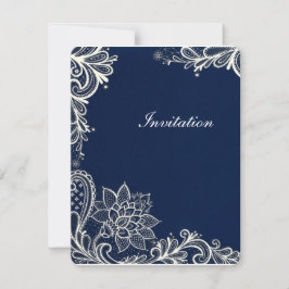 Vintage Blaue Hochzeitsnacht Einladung