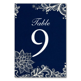 Vintage Blaue Hochzeitsnacht Tischnummer