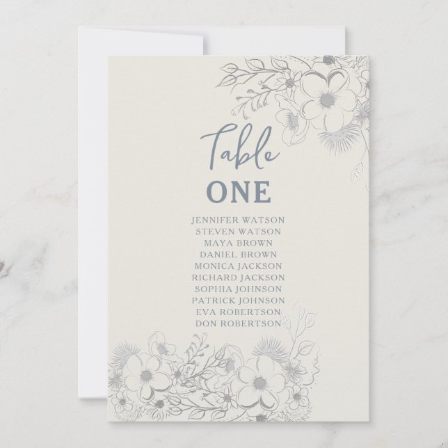 Vintage blaue Hochzeitstabelle (Vorderseite)