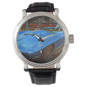 Vintage blaue Korvette Armbanduhr