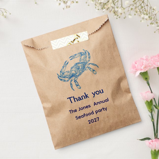Vintage Blaue Krabbe - personalisiert Geschenktütchen (Versiegelt)