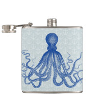 Vintage blaue Krake mit Ankern