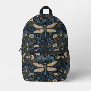 Vintage blaue Libelle Bedruckter Rucksack