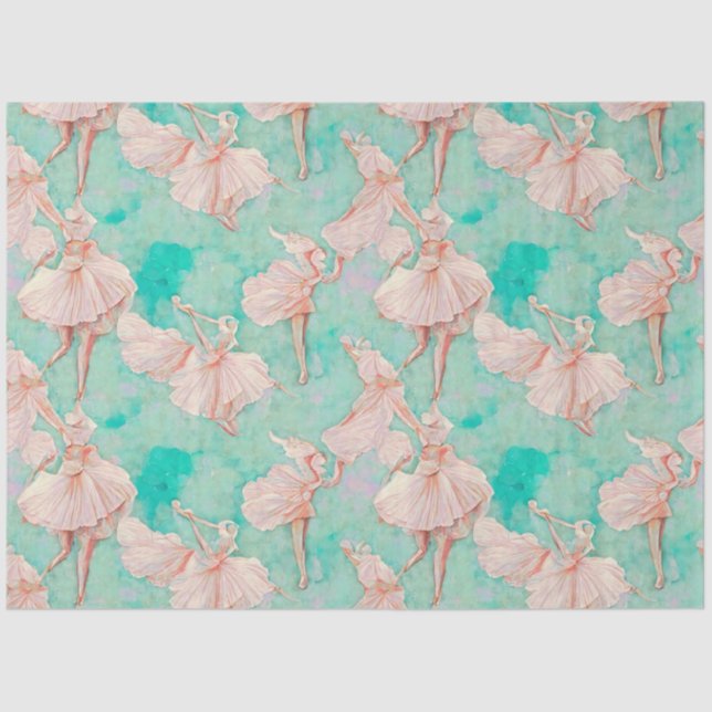 Vintage blaue Pastelle Tiny Dancer Print Seidenpapier (Vorderseite)