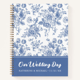 Vintage Blaue Rose Blumen   Unser Hochzeitstag Notizbuch